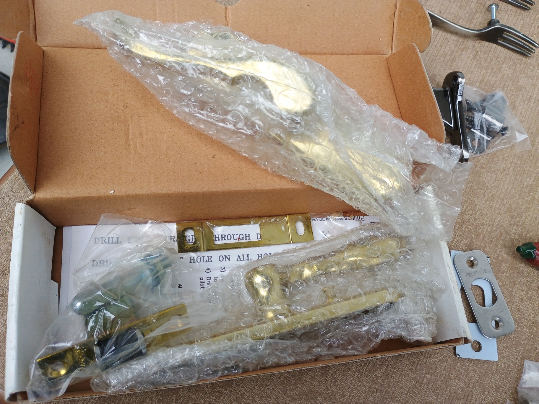 Assorted door and cabinet hardware kit with locks, hinges, and pulls - image 5 of 6