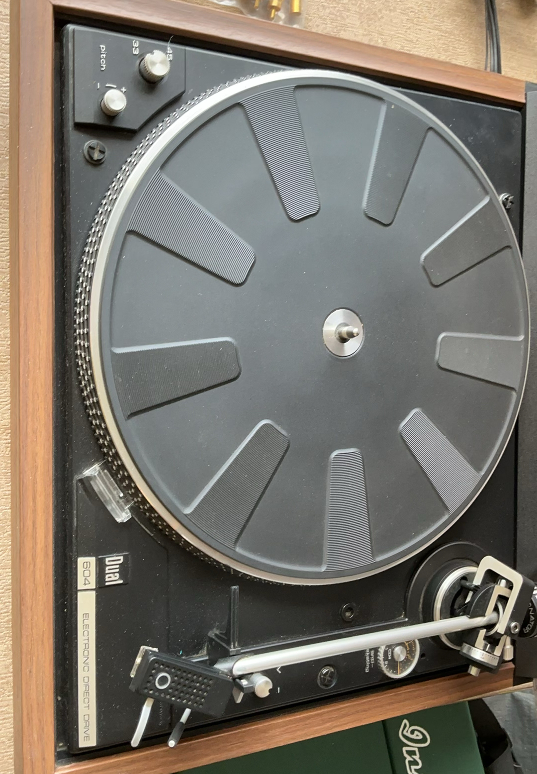 Vintage turntables, cassette deck, and audio adapters - image 2 of 8
