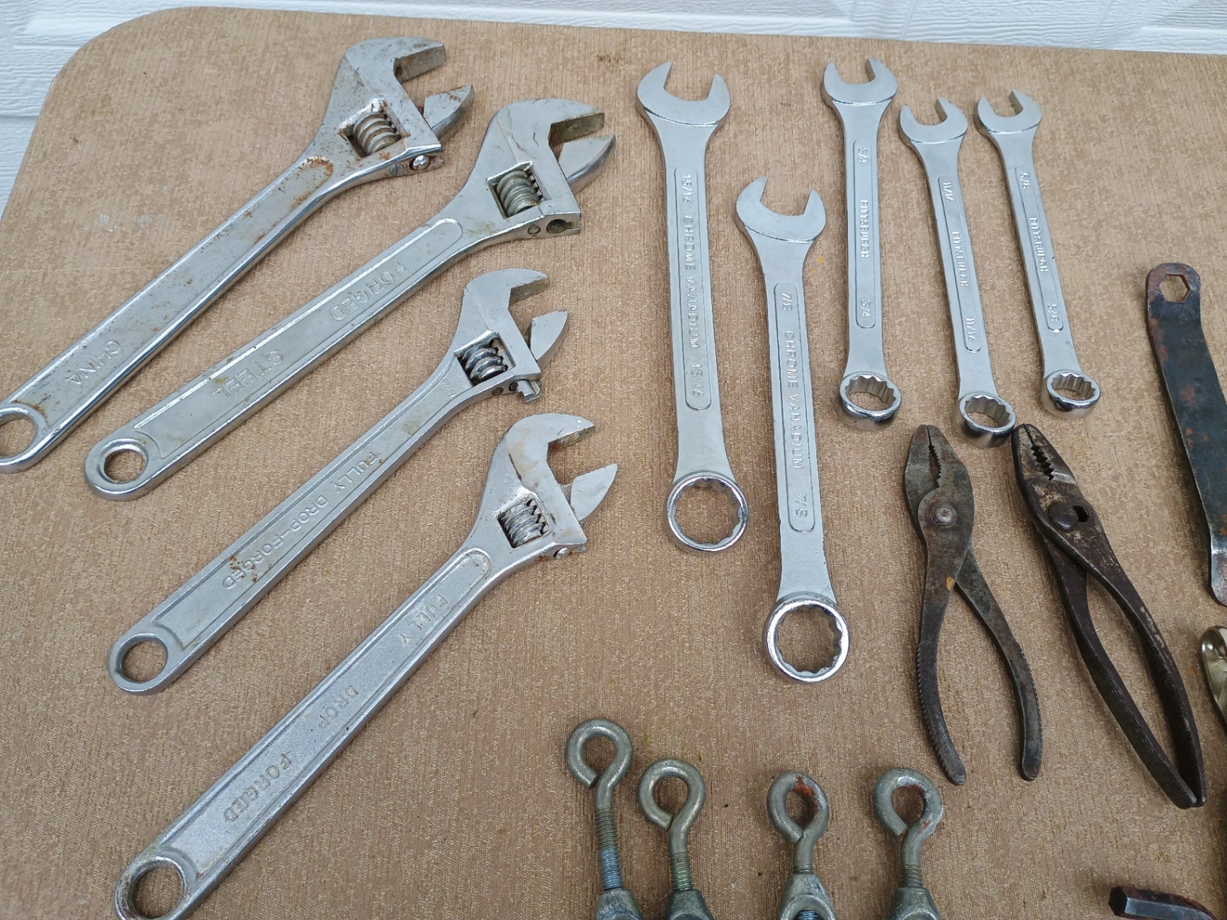 Assorted hand tools including wrenches, pliers and cutters - image 4 of 4