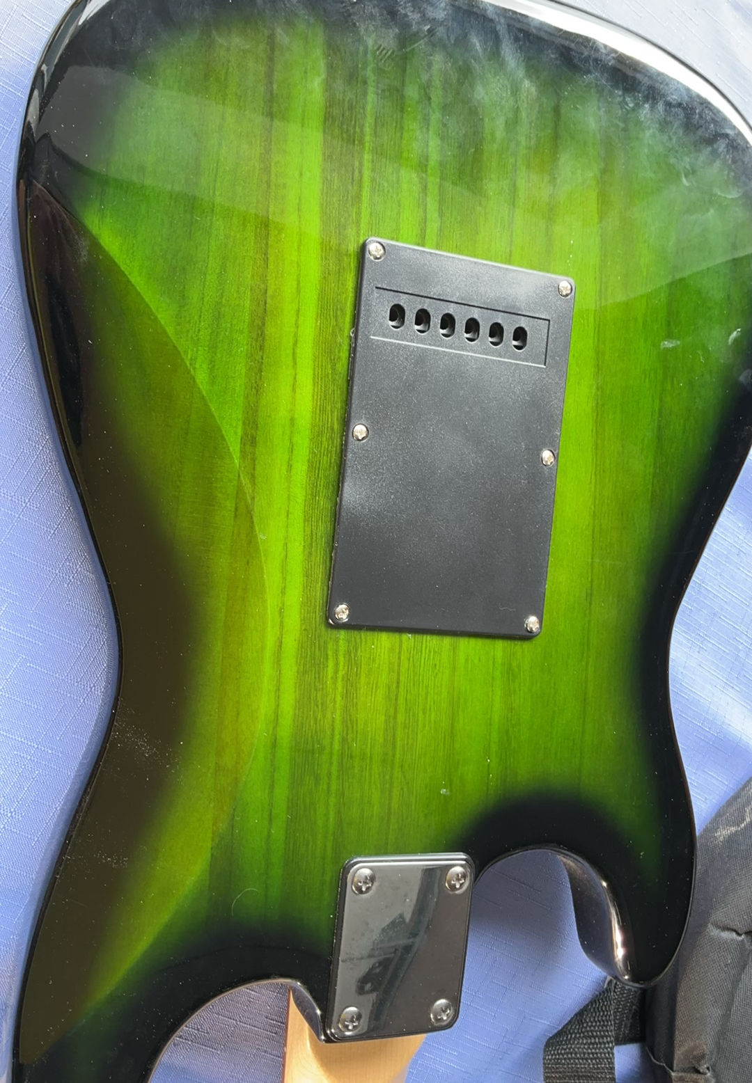 Green Sunburst Strat-Style Electric Guitar with Chromacast Gig Bag - image 4 of 5