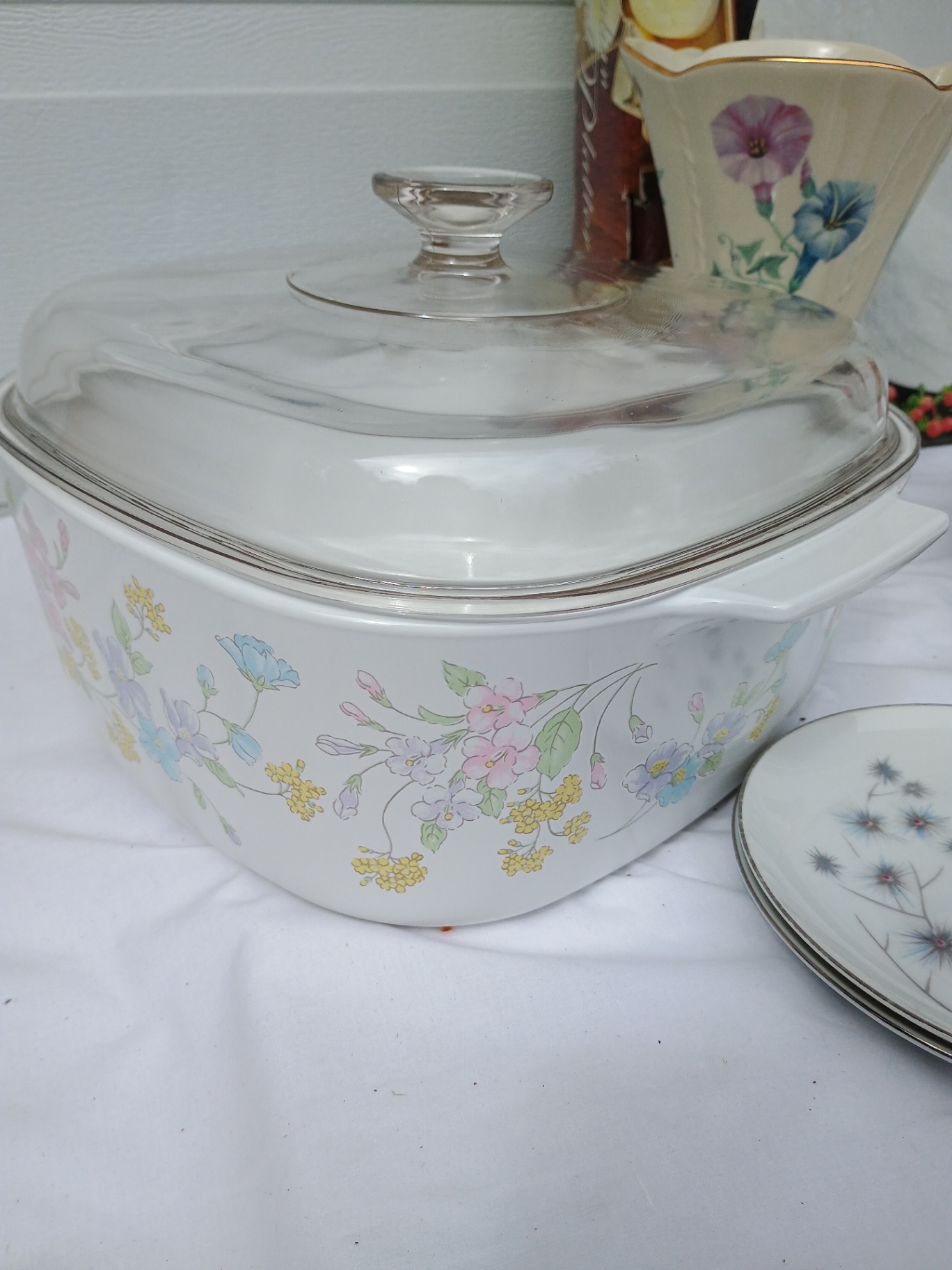 Assorted porcelain dinnerware with floral patterns and serving pieces - image 2 of 12