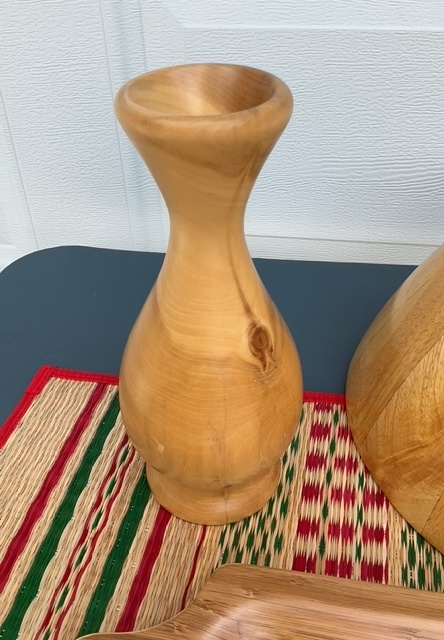 Wooden Serving Tray, Vase and Bowl with Utensils - image 4 of 6