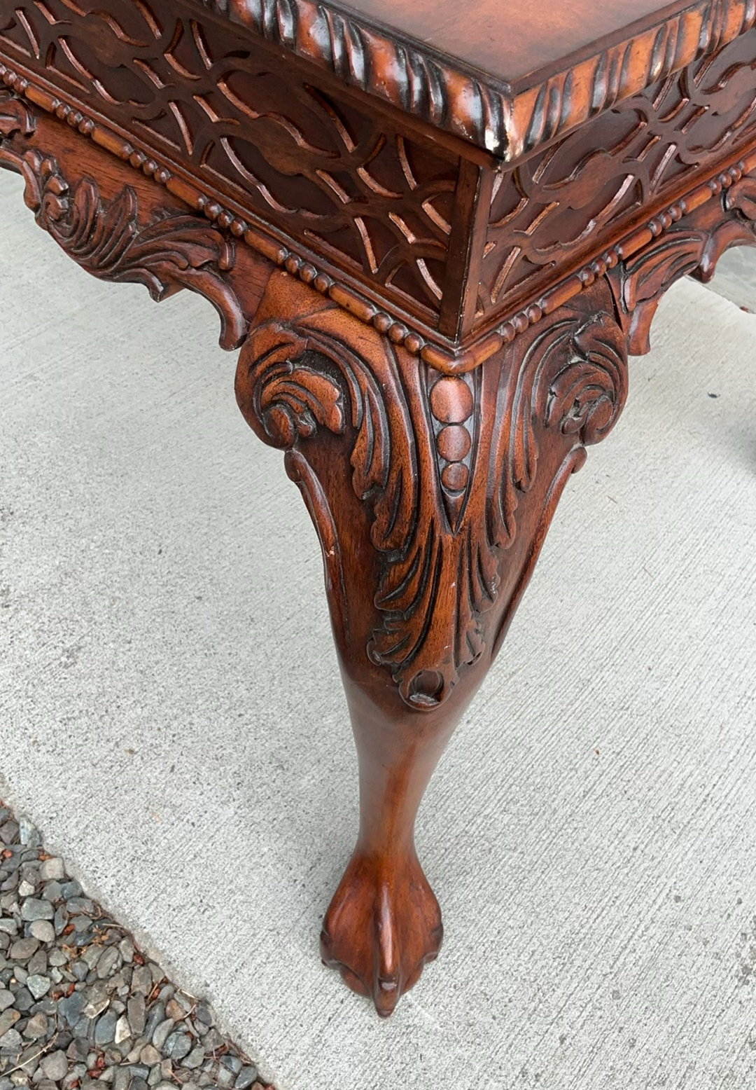 Beautiful Wood Carved Legs Square Table - image 3 of 6