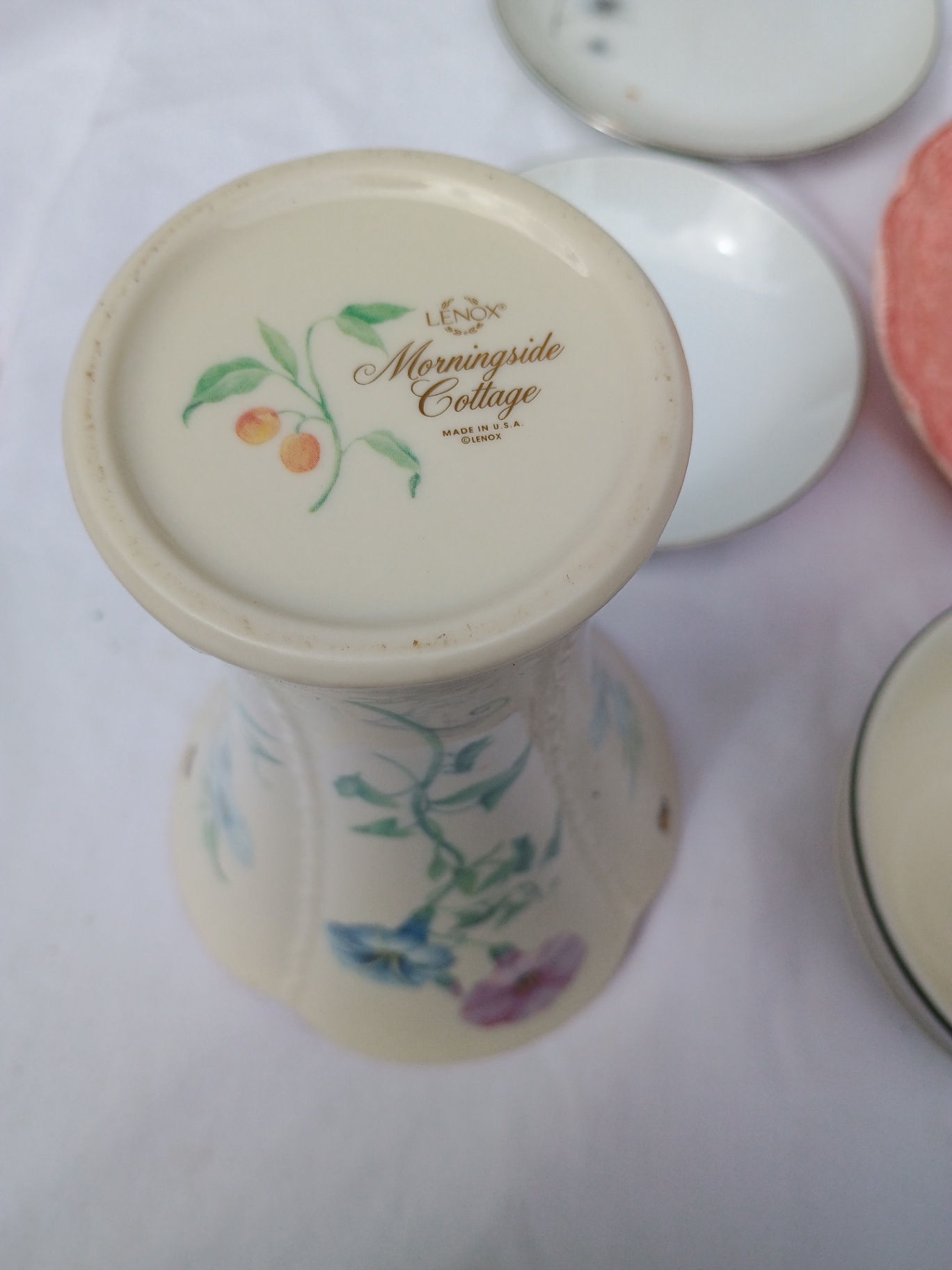 Assorted porcelain dinnerware with floral patterns and serving pieces - image 10 of 12