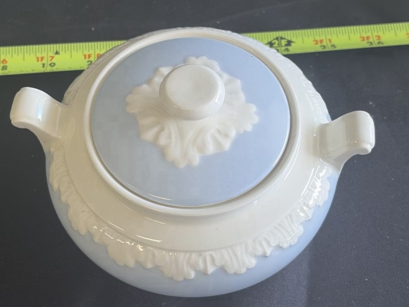 Blue and White Dinnerware Set with Plates, Cups, Teapot, and Creamer - image 10 of 12