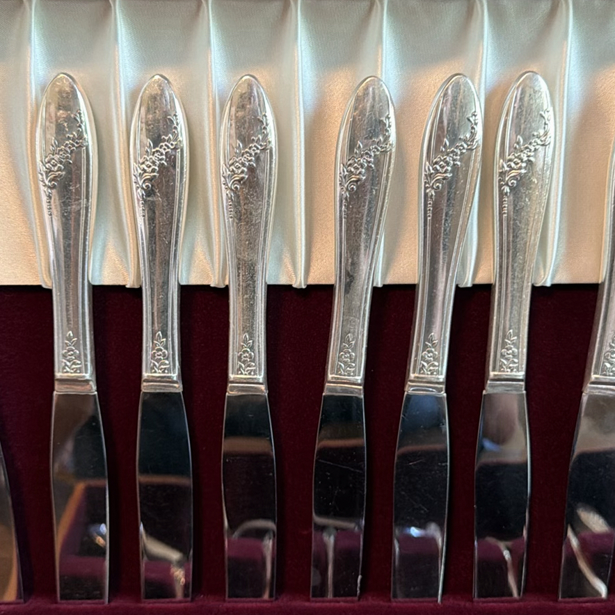 Silverplated Flatware Set with Wooden Storage Case - image 8 of 9