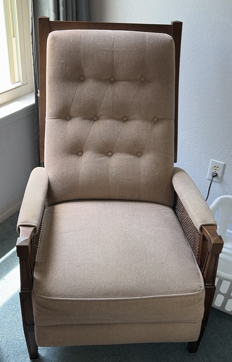 Upholstered Armchair and Laundry Baskets - image 1 of 6