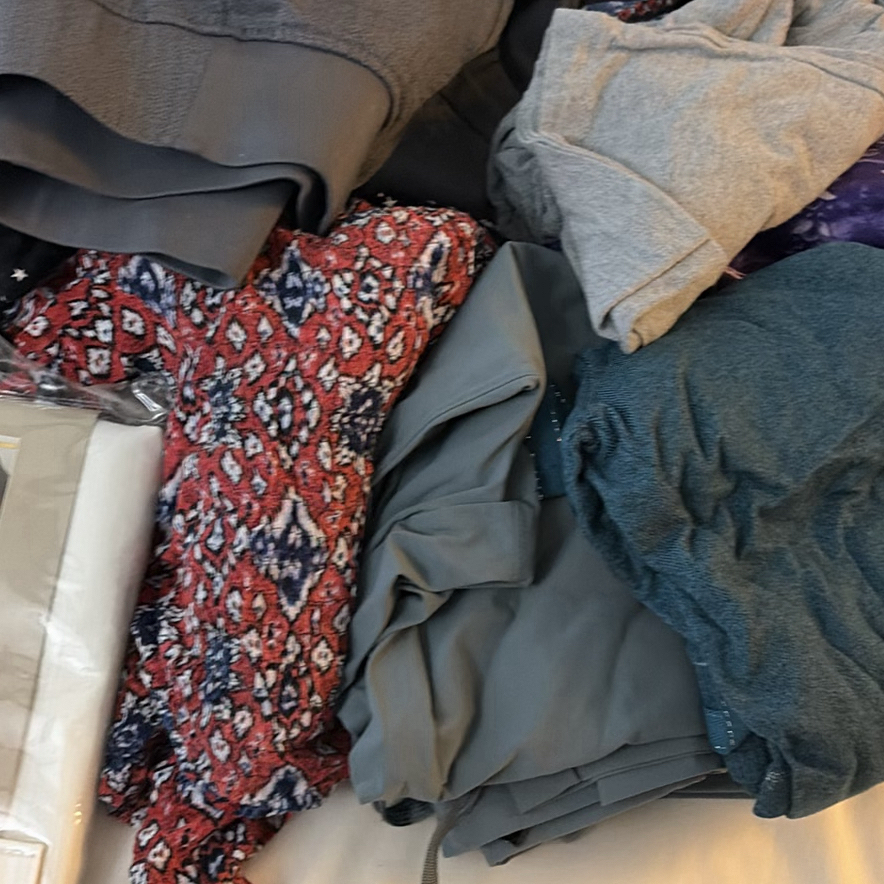 Assorted Clothing Items, Body Pillow, and HomeTrends Garment Bag - image 5 of 6