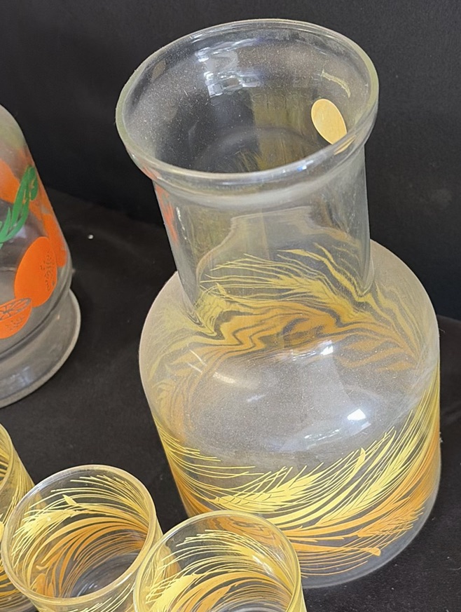 Vintage Glass Beverage Carafes and Drinking Glasses - image 4 of 5