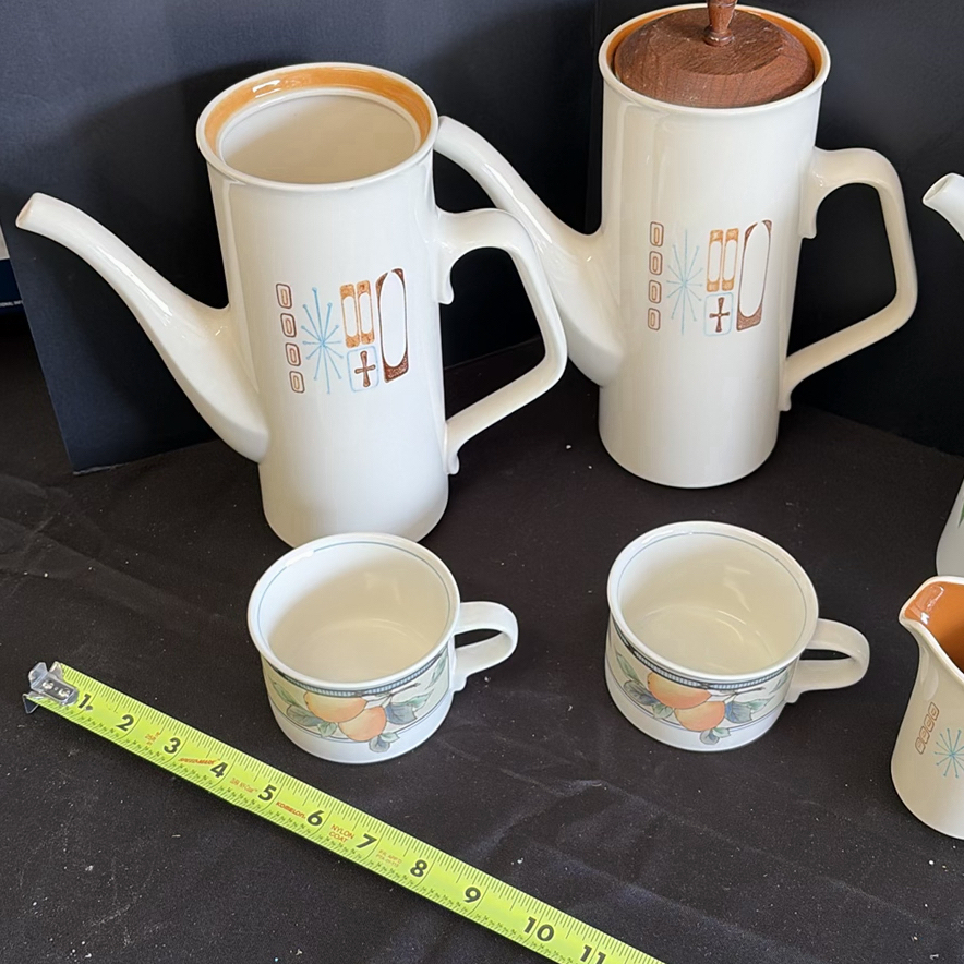 Assorted Ceramic Coffee Pots, Cups, Pitchers, and Glass Bowl - image 2 of 9
