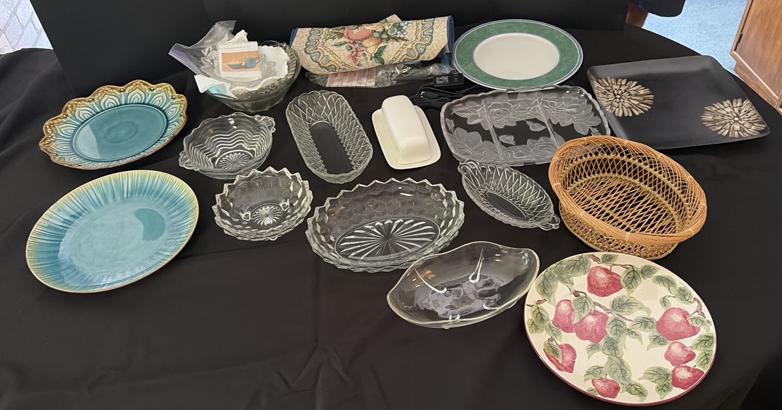 Assorted Serving Platters, Glass Bowls, and Decorative Trays - image 1 of 13