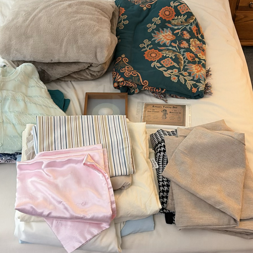 Assorted Bedding, Curtains, and Clothing Items - image 1 of 11