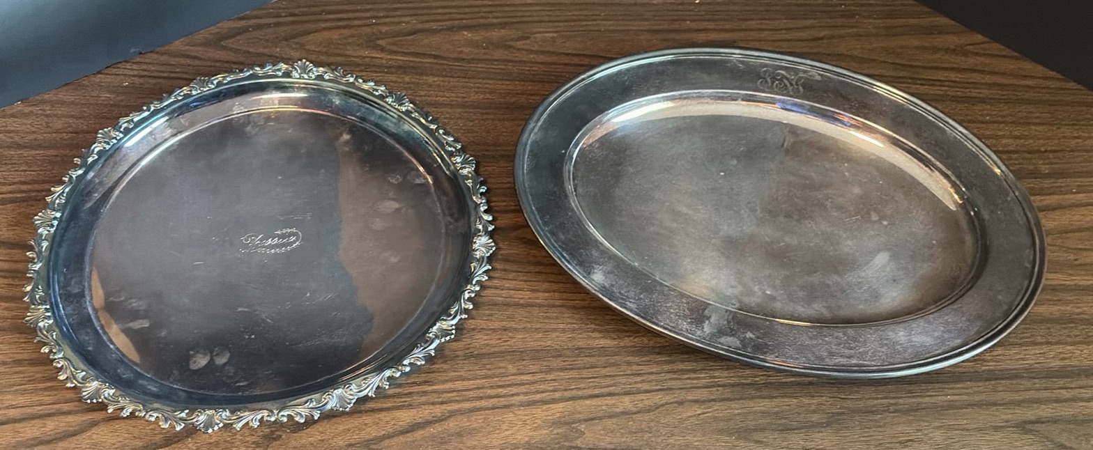 Two Silver-Tone Serving Trays - image 1 of 5