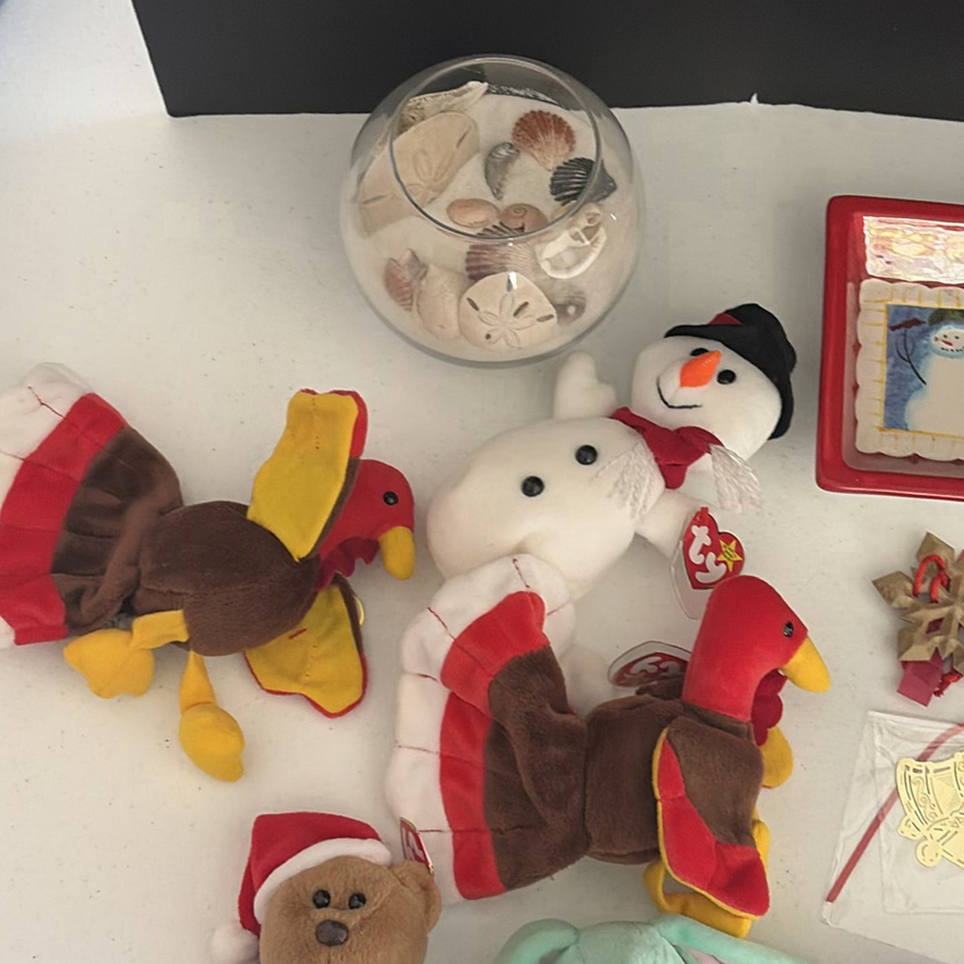 Assorted Plush Toys, Decorative Dishes, Shell Bowl, and Figurines - image 3 of 12