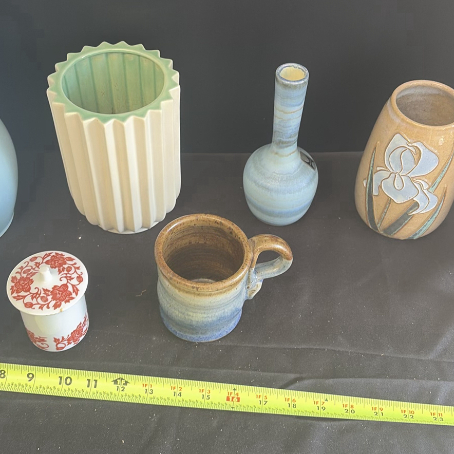 Assorted Ceramic Pitchers, Vases, Mug, Covered Containers, and Decorative Plate - image 3 of 6