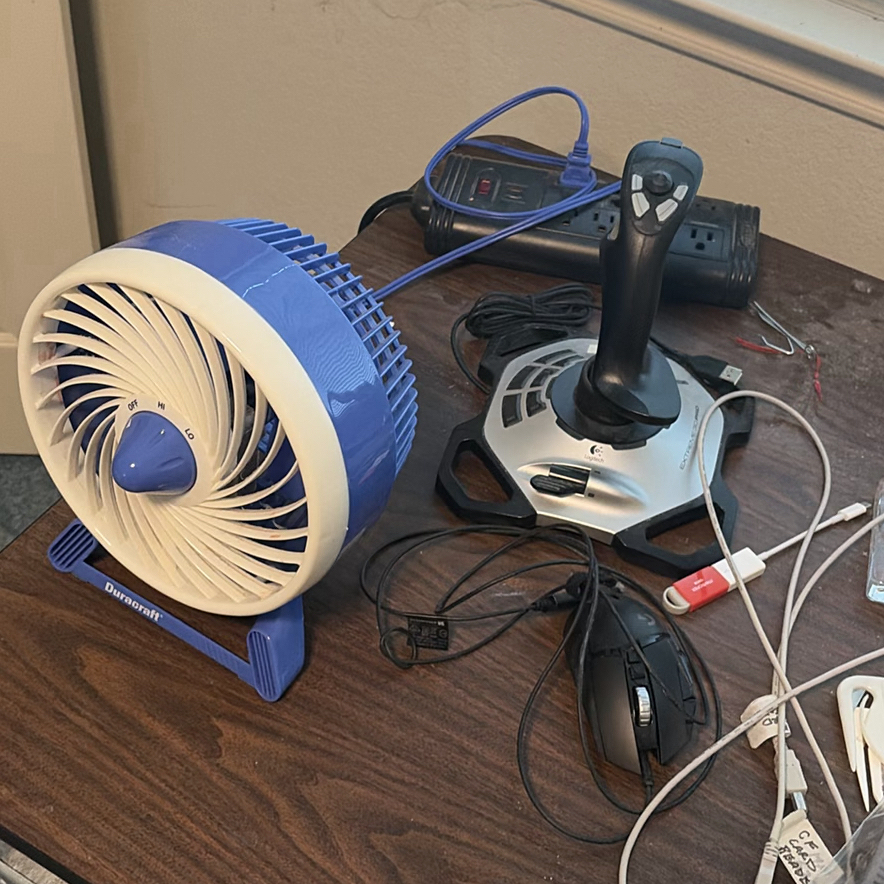 Desk Lamp, Fan, Logitech Joystick, Electronics Accessories and Office Items - image 2 of 8