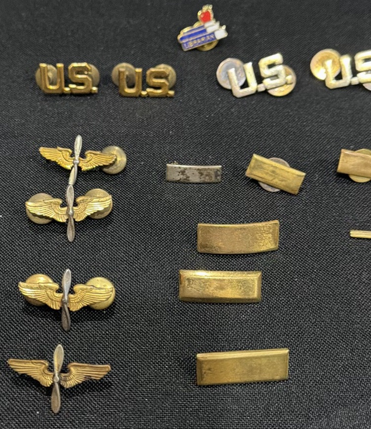 Collection of Military Pins, Insignia, Tie Tack, and Chain Necklace - image 2 of 4