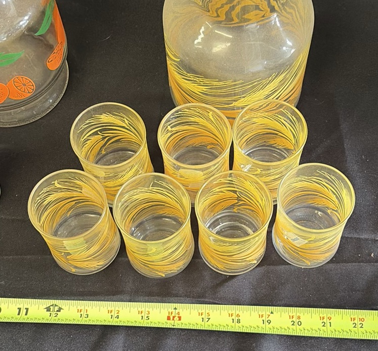 Vintage Glass Beverage Carafes and Drinking Glasses - image 2 of 5