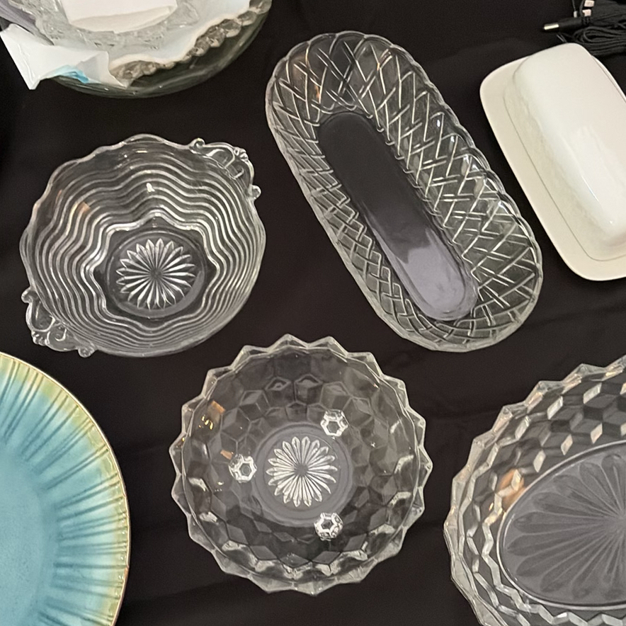 Assorted Serving Platters, Glass Bowls, and Decorative Trays - image 5 of 13