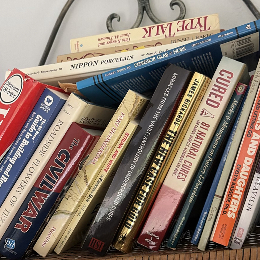 Metal and Wicker Shelving Unit with Books and Decorative Items - image 19 of 19