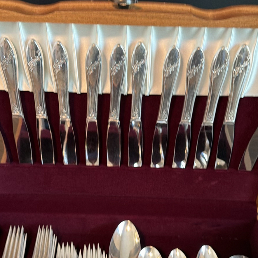 Silverplated Flatware Set with Wooden Storage Case - image 3 of 9