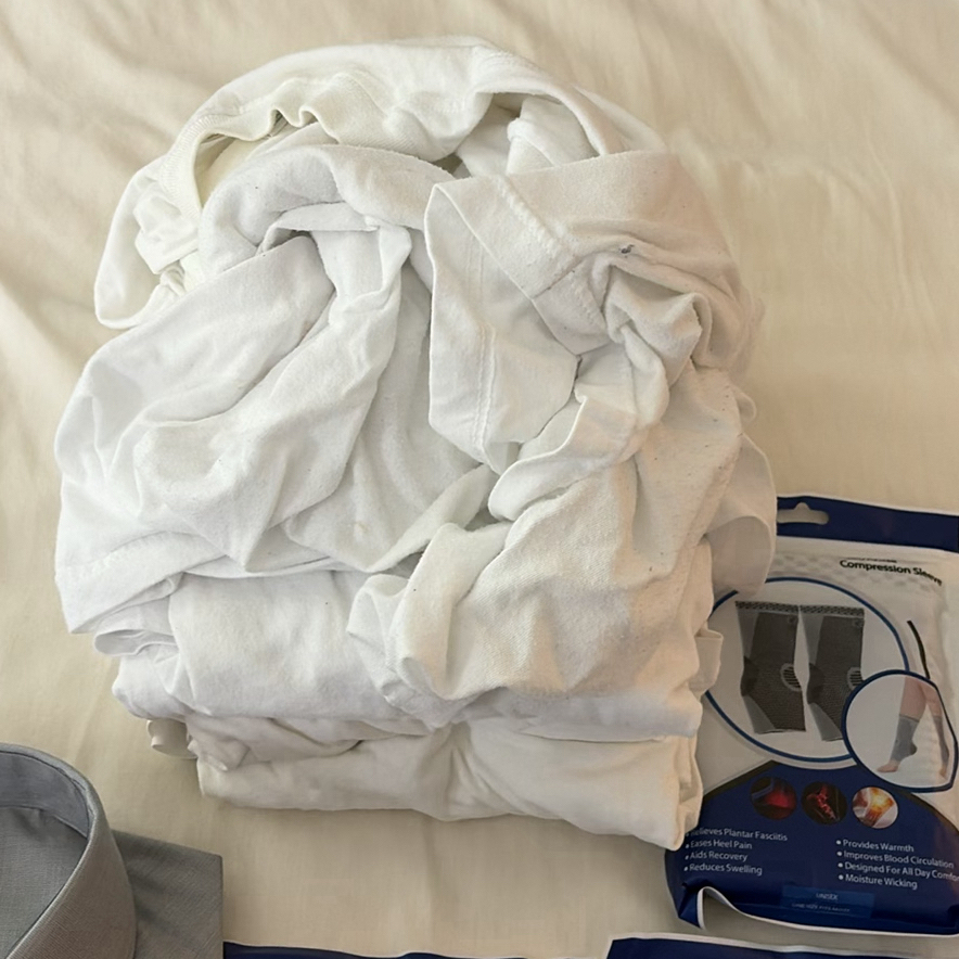 Stafford Wrinkle-Free Dress Shirts, Compression Sleeves, White T-Shirts, Patient Socks, and Stickers - image 4 of 9