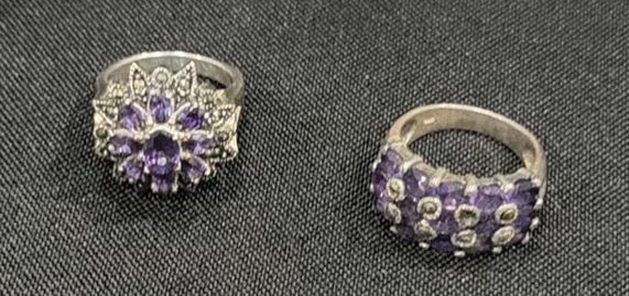 Two Sterling Silver Purple Stone Rings - image 2 of 5
