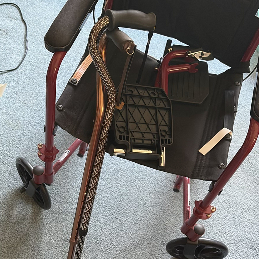 Medline Transport Wheelchair and Cane - image 2 of 5