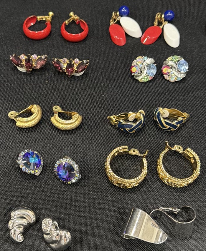 Assorted Vintage Clip-On and Hoop Earrings Collection - image 2 of 3