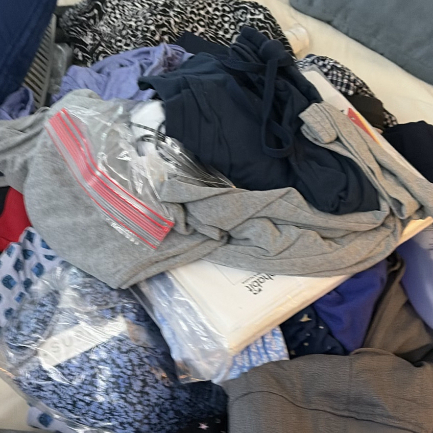 Assorted Clothing Items, Body Pillow, and HomeTrends Garment Bag - image 6 of 6