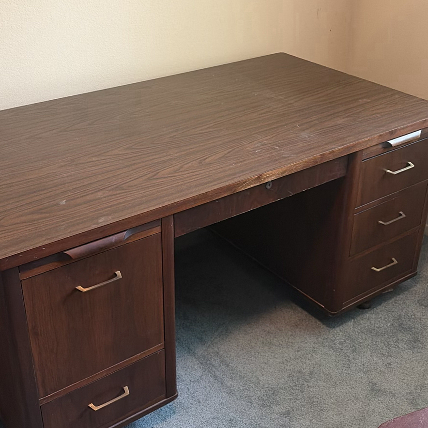 Wooden Office Desk with Drawers - image 5 of 13