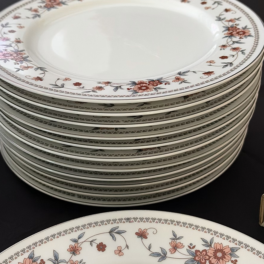 Floral Pattern Dinnerware Set with Plates, Cups, Saucers, Bowls, Platter, and Butter Dish - image 14 of 17