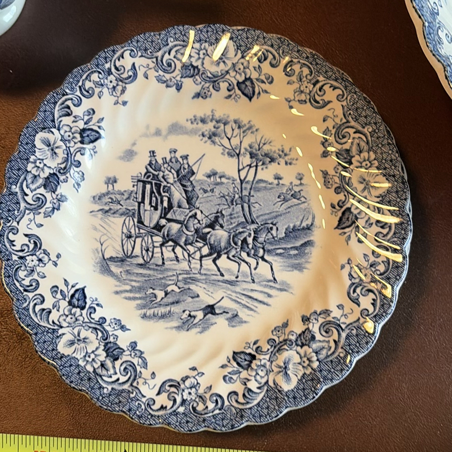 Blue and White Transferware Dinnerware Set - image 4 of 13