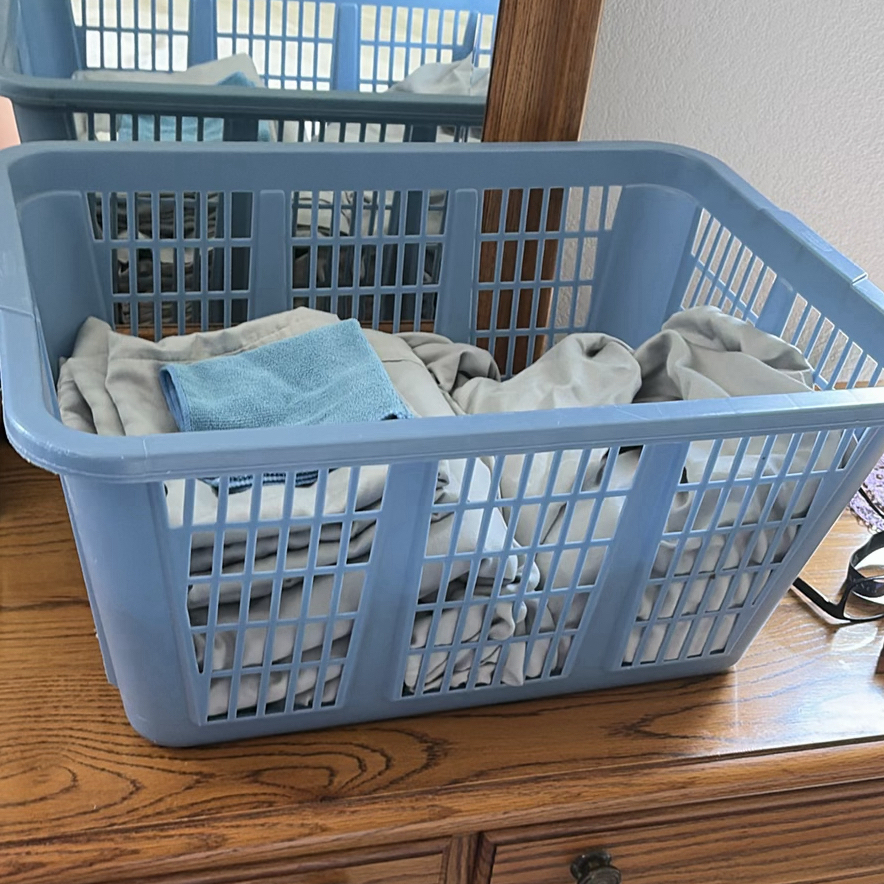 Upholstered Armchair and Laundry Baskets - image 5 of 6