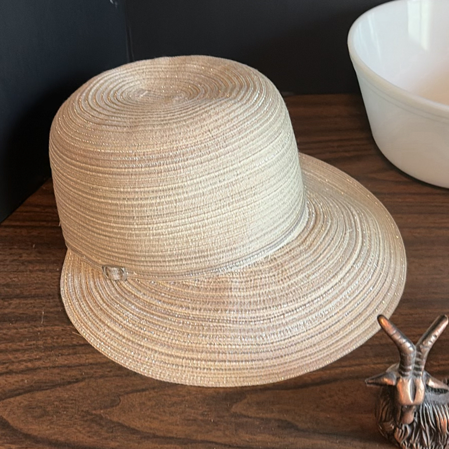 White Mixing Bowls, Framed Monaco Print, Hat, and Decorative Metal Pieces - image 4 of 7