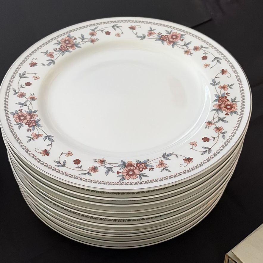 Floral Pattern Dinnerware Set with Plates, Cups, Saucers, Bowls, Platter, and Butter Dish - image 13 of 17