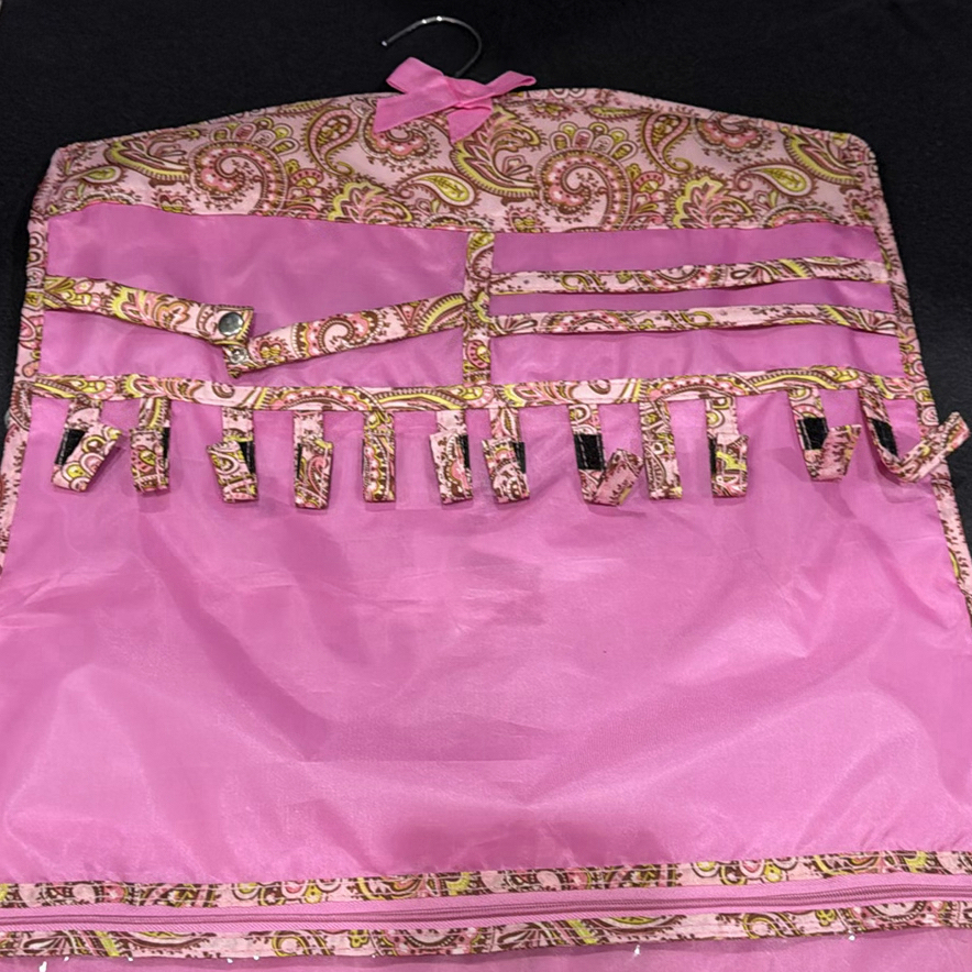 Pink Hanging Jewelry Organizer and Silver-Tone Leaf Necklace - image 4 of 5