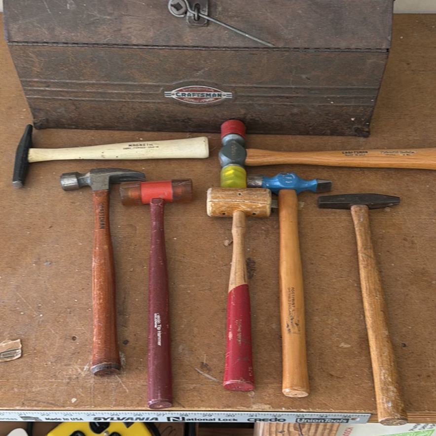 Craftsman Metal Toolbox with Assorted Hardware and Hammers - image 4 of 4