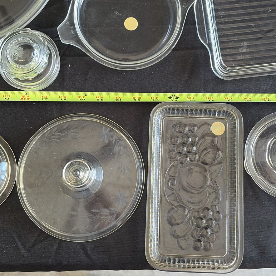 Collection of Clear Glass Serving Dishes and Lids - image 7 of 12
