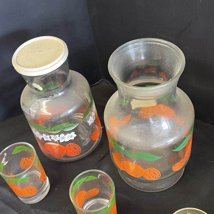 Vintage Glass Beverage Carafes and Drinking Glasses - image 5 of 5