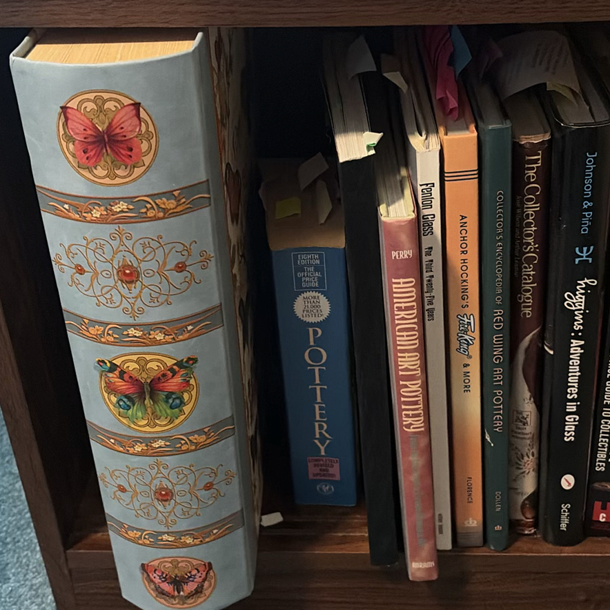 Wooden Bookshelf with Books, Binders, and Decorative Items - image 8 of 12