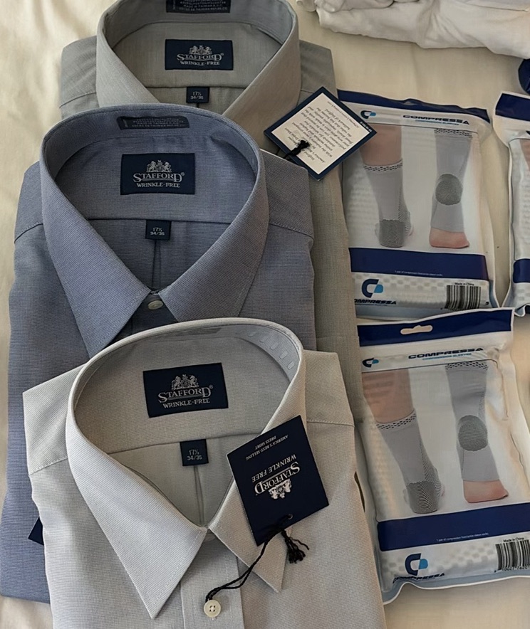 Stafford Wrinkle-Free Dress Shirts, Compression Sleeves, White T-Shirts, Patient Socks, and Stickers - image 2 of 9