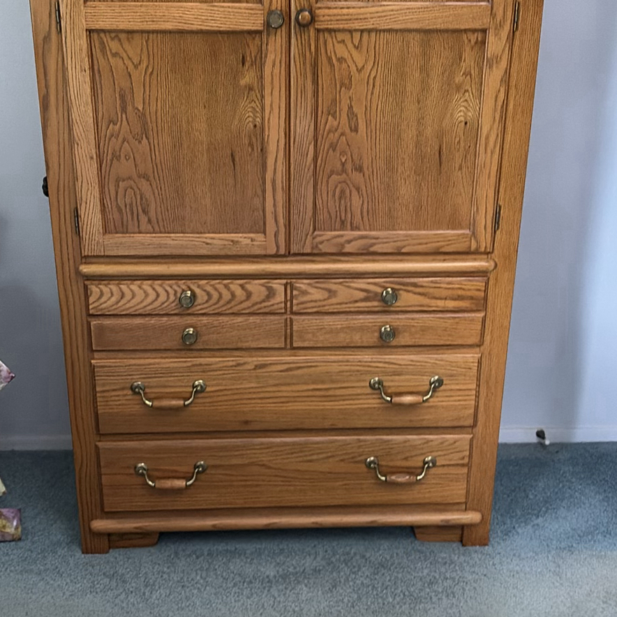 Bedroom set, 2 nightstands, 1 wardrobe, 1 dresser, 1 triple dresser with mirror  - image 13 of 29