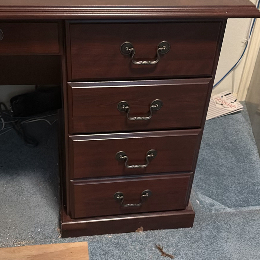 Wood Executive Desk with Drawers - image 6 of 8