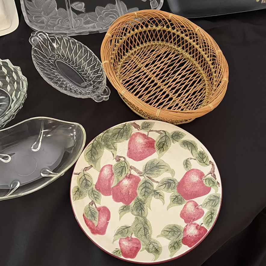 Assorted Serving Platters, Glass Bowls, and Decorative Trays - image 7 of 13