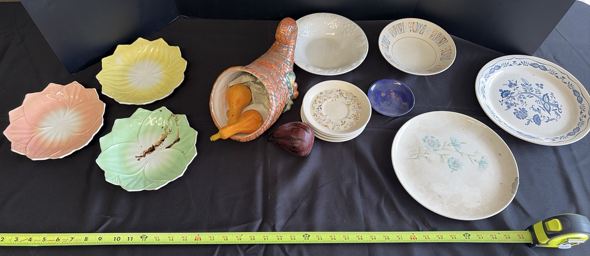 Assorted Decorative Ceramic Plates, Bowls, and Cornucopia Decor - image 1 of 7