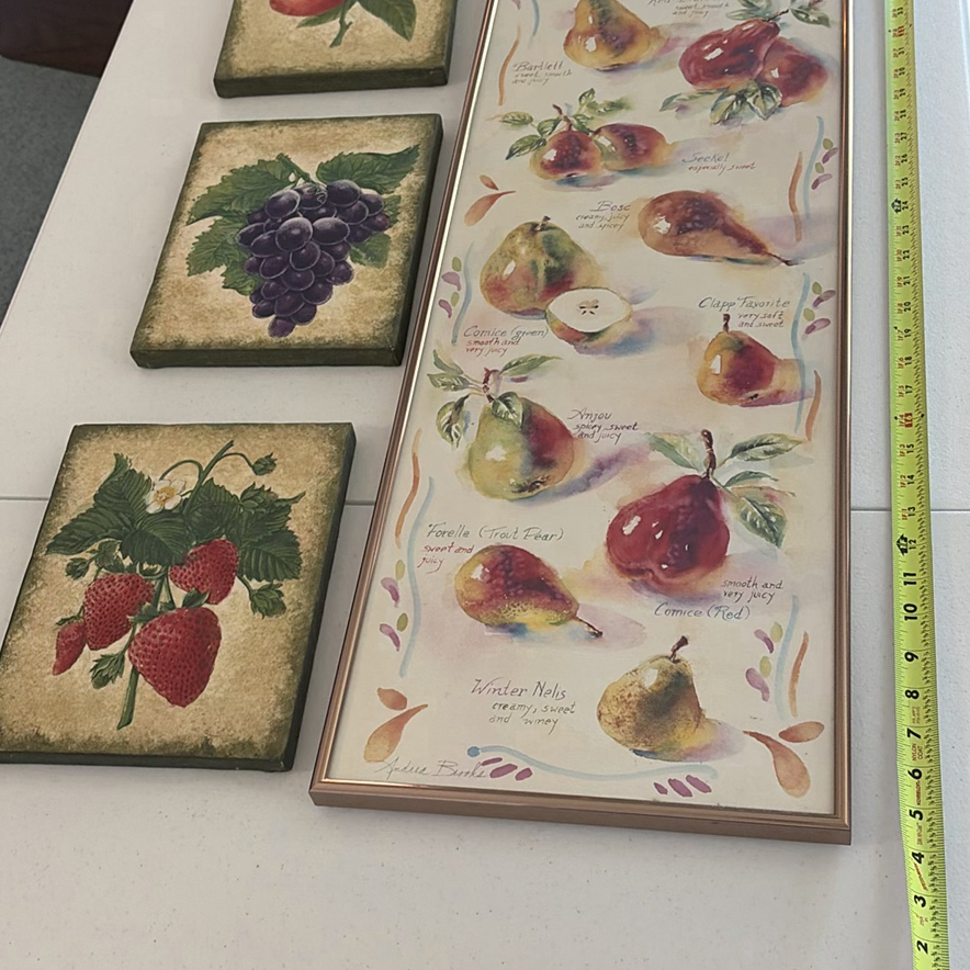 Set of Four Framed Fruit Wall Art Prints - image 3 of 3