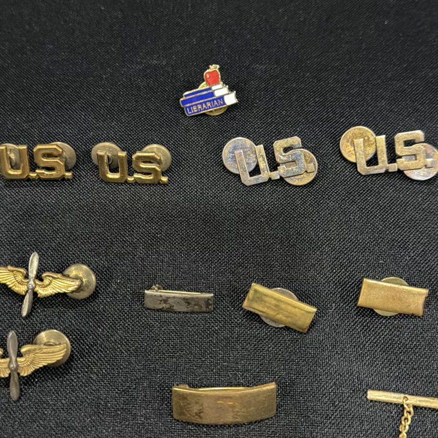 Collection of Military Pins, Insignia, Tie Tack, and Chain Necklace - image 4 of 4