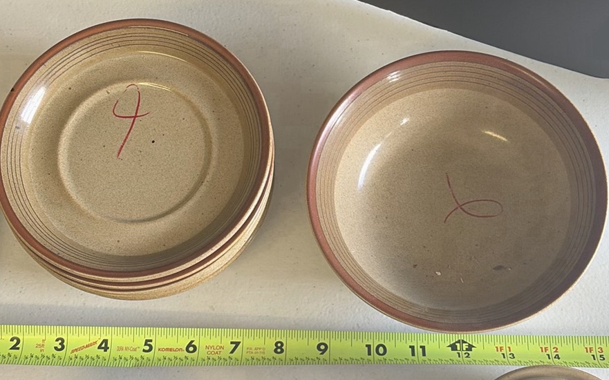 Stoneware Dinnerware Set with Cups, Plates, Bowls, Pitcher, Butter Dish, and Covered Container - image 8 of 8
