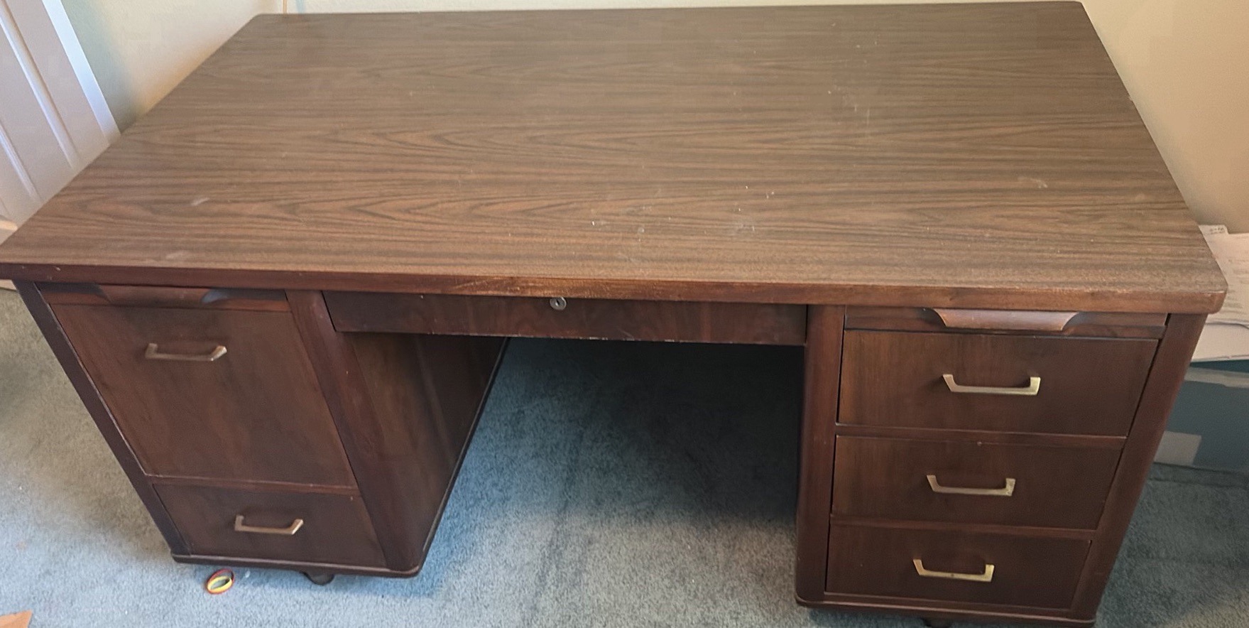 Wooden Office Desk with Drawers - image 1 of 13